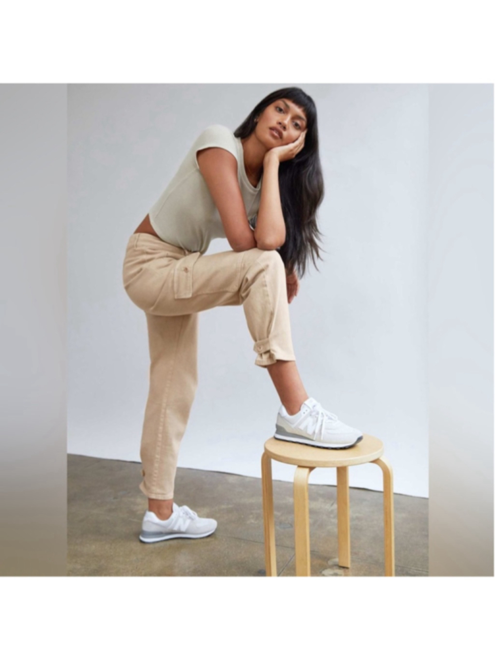 Aritzia Wilfred Free Modern Cargo Pant khaki casual trousers sz 2